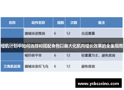 增肌计划中如何选择和搭配食物以最大化肌肉增长效果的全面指南